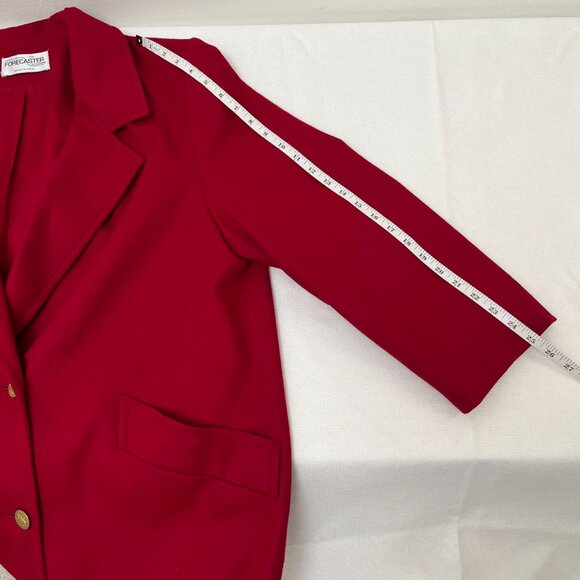 VTG Forecaster of Boston Red Wool Coat Double Breasted Made in USA Women's 18 - Picture 13 of 14